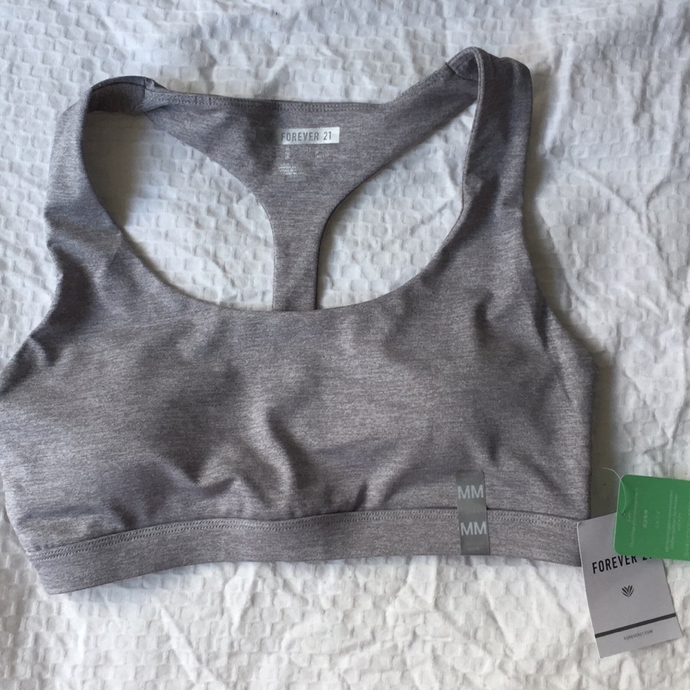 NWT sports bra Forever 21 size medium gray